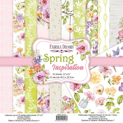 Набір скрап-паперу Spring Inspiration 30,5x30,5см 10 аркушів, ТМ Фабрика Декору