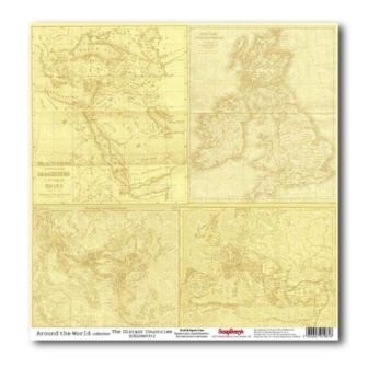 Лист бумаги для скрапбукинга  от ScrapBerry's - Вокруг Света - Далекие страны