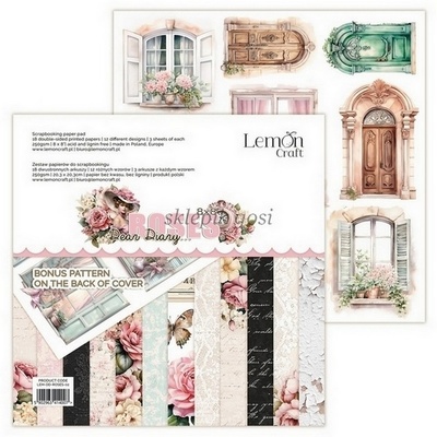 Набiр паперу для скрапбукiнгу Lemoncraft - Dear Diary - ROSES, 20.3x20.3 см
