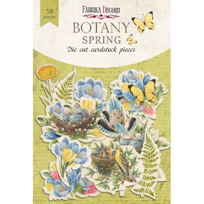 Набір висічок для скрапбукінгу, колекція Spring Botany, 58шт., ТМ Фабрика Декору