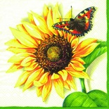 Серветка "Соняшник і метелик", колір кремовий, 33х33см, 1 шт.