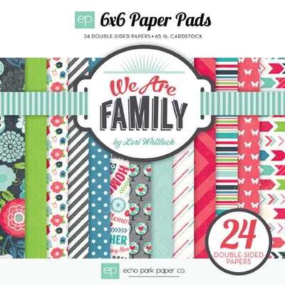 Набір двостороннього скрап-паперу від Echo Park - We Are Family, 24 аркуші, 15x15см