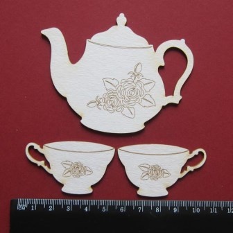 Чипборд от Вензелик - Винтажный чайный набор, размер чипборда: 70*90, 30*51 мм