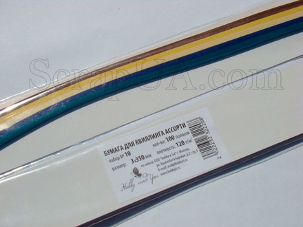 Папір для квілінгу "Асорті" №10, 5 кольорів, 3 мм, 100 шт.