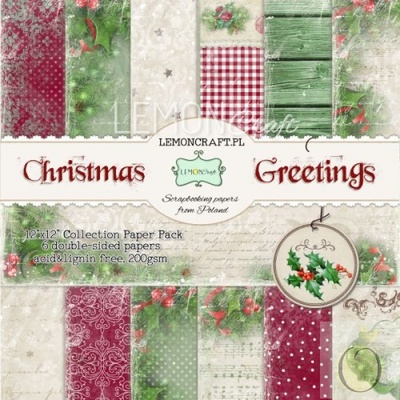 Набор скрапбумаги LemonCraft - Christmas Greetings, 30х30 см, с бонусом