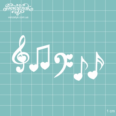 Чипборд від Вензелик - Романтичні нотки, розмір: 87x43 мм