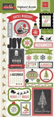 Висічки з чіпборду Echo Park - Tis the Season Chipboard