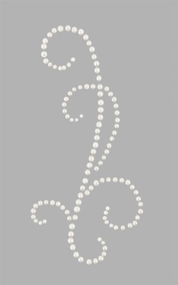 Прикраса із стразів «Завиток», колір білий, розмір упаковки 12,7x6,4 см.