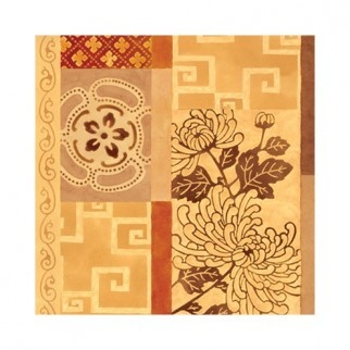 Серветка "Квітковий мотив", коричневий, розмір: 33x33 см