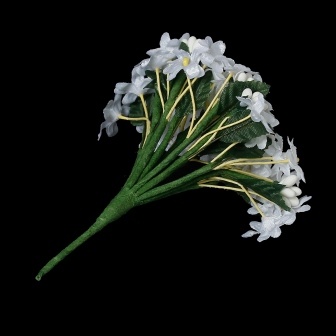 Тканинні квіточки, білий колір, 12см, 12 гілка, 48 шт.