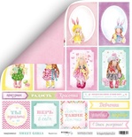 Аркуш двостороннього скрап-паперу Scrapmir - Картки з колекції Sweet Girls, 30x30 см