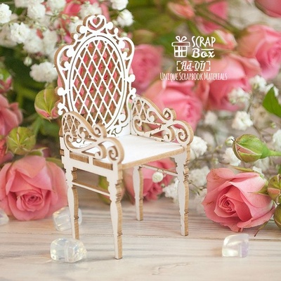 3d чіпборд ScrapBox - Стільчик ажурний Hd-011