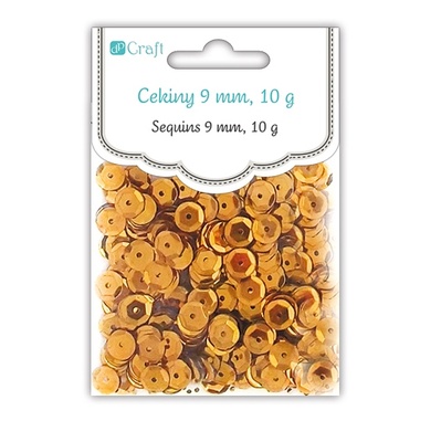 Паєтки круглі 9 мм, 10, колір мідний, TM dpCraft (Dalprint)