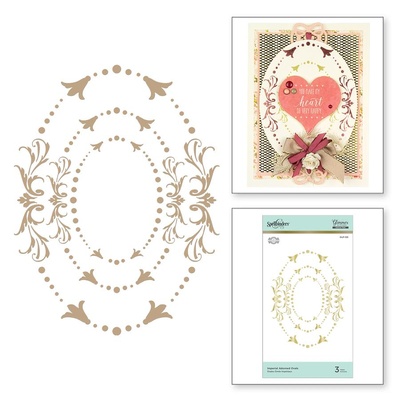 Пластини для фольгування від Spellbinders - Imperial Adorned Ovals Glimmer Hot Foil Plate Royal Flourish by Becca Feeken