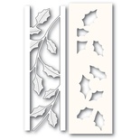 Набір з ножа для вирубки і трафарета від Poppystamps - Holly Side Strips and Stencil