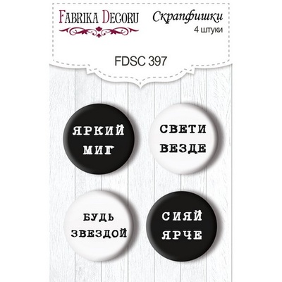 Набір скрап-фішок 4шт. Mystical space RU 397, ТМ Фабрика Декору