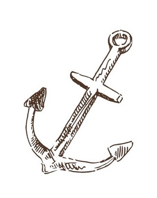 Акриловий штамп S006 Якір, розмір 2,7х3,6 см