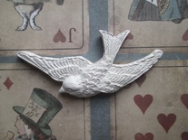 Гипсовое украшение - Ласточка, 5,5х3см