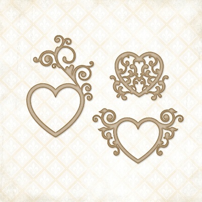 Чипборд Blue Fern StudiOs-Flourish Hearts