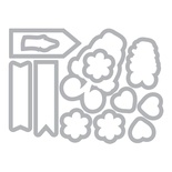 Ніж для вирубки і штампи Sizzix - Framelits Die Set w/Stamps - Birthday Cake, 12 шт.