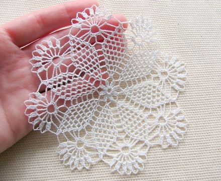 Уютный декор от LESHCHENKO-Вязаный круглый  ажурный мотив "Салфетка №5" ,11-12см, 1ш