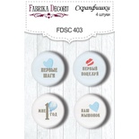 Набір скрап-фішок 4шт. My little mousy boy 403, ТМ Фабрика Декору