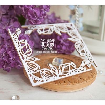 Чипборд ScrapBox - 2 кутика з листочками Hw-076