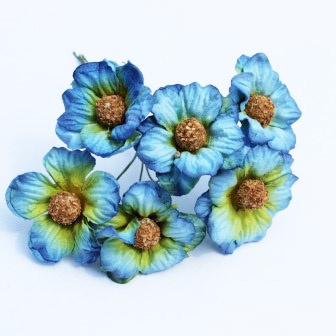 Ромашки, блакитний колір, 6 шт.