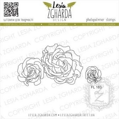 Набор акриловых штампов Lesia Zgharda Солодкі троянди FL183, 2 шт