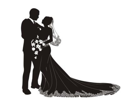 Акриловый штамп Wedding Stamp VE008a Жених и невеста, размер 4,6*4,2 см