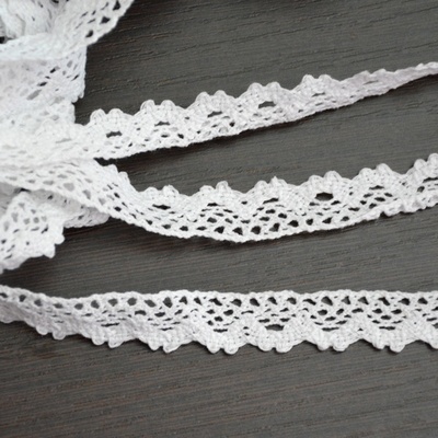 Кружево х/б, вязаное, цвет белый, ширина 1.4 см, длина 90 см