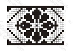 Акриловый штамп F034b Орнамент цветок, размер 3,4 * 2,4 см