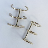 Кольца на стежне, по 3 кольца, диаметр 20 мм, длина механизма 40 мм, цвет серебро,  2 шт.