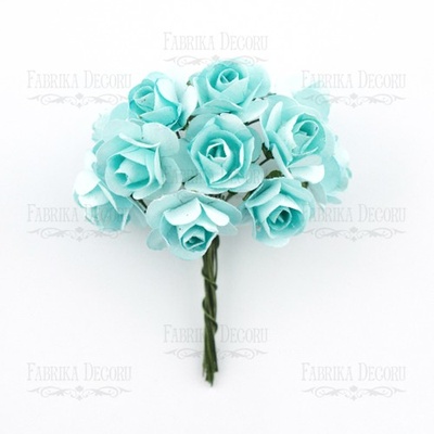 Букет маленьких квіточок троянд, бірюзові 12 шт., ТМ Фабрика Декору