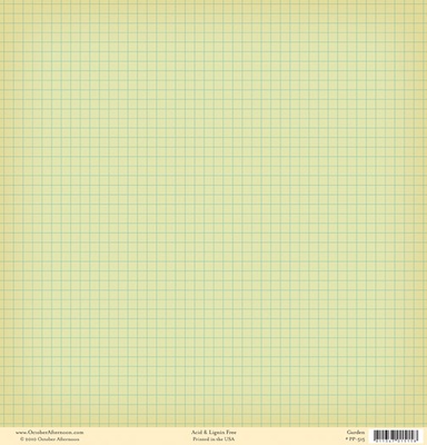 Лист двусторонней скрапбумаги от October Afternoon - “Fly a Kite” Collection - Garden, 30х30