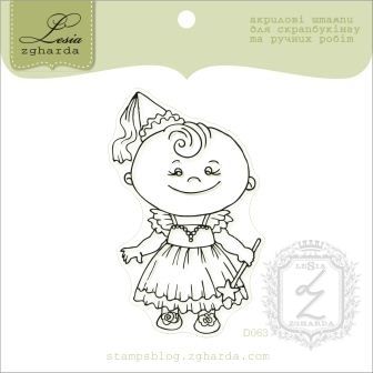 Акриловий штамп Lesia Zgharda D063 дівчинка-фея, розмір 5x6,5см