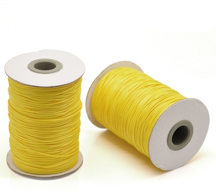 Вощений шнур, 1 мм, колір жовтий, 5 метрів