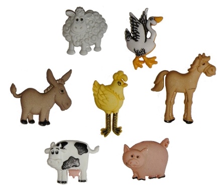 Набір декоративних ґудзиків Dress It Up - Funny Farm