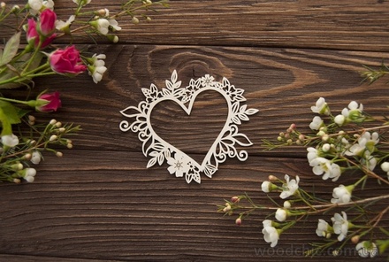 Чипборд від WOODchic - "Серце рослинне", 11x9 см