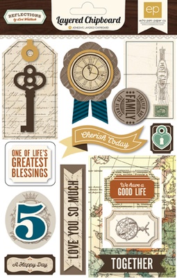 Висічки з чіпборду на клейовій основі Echo Park - Reflections LayeRed Chipboard