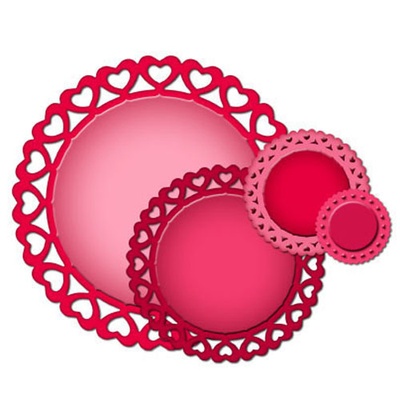 Ніж для вирубки від Spellbinders - Heart Circles, 4 шт