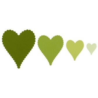 Ніж для вирубки від Sizzix - Sizzix Framelits Die Set 4PK - Hearts, Scallop #2, 4 шт.