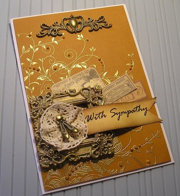 Пластикова прикраса Віньєтка під античне золото від E.В.A., 7х2см, 1 шт.