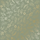 Аркуш одностороннього паперу з фольгуванням, дизайн Golden Branches Olive, 30,5см х 30,5см, ТМ Фабрика Декору