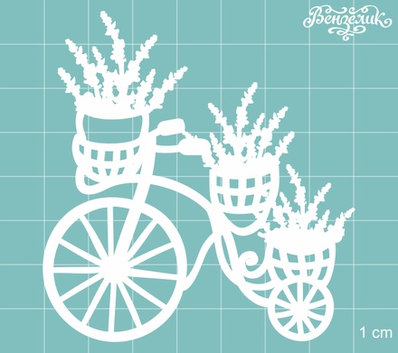 Чипборд від Вензелик - Велосипед з квітами 07, розмір: 70x75 мм