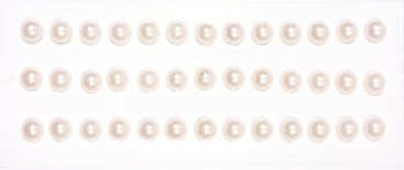 Половинки перлин на клейовій основі основі ScrapBerryʼs, білі з рожевим відтінком, 6 мм, 39 шт.