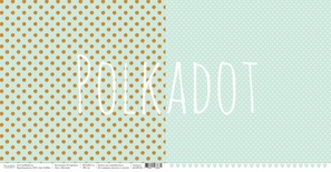 Лист двусторонней бумаги для скрапбукинга от Polkadot - "Мятный" из коллекции "В горошек"
