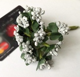 Гілочки з ягодами, колір срібло, 12 штук