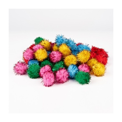 Помпони SANTI з люрексом кольорові 25мм 50 шт.