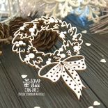 Чипборд ScrapBox - Новорічний вінок з бантом Hh-141